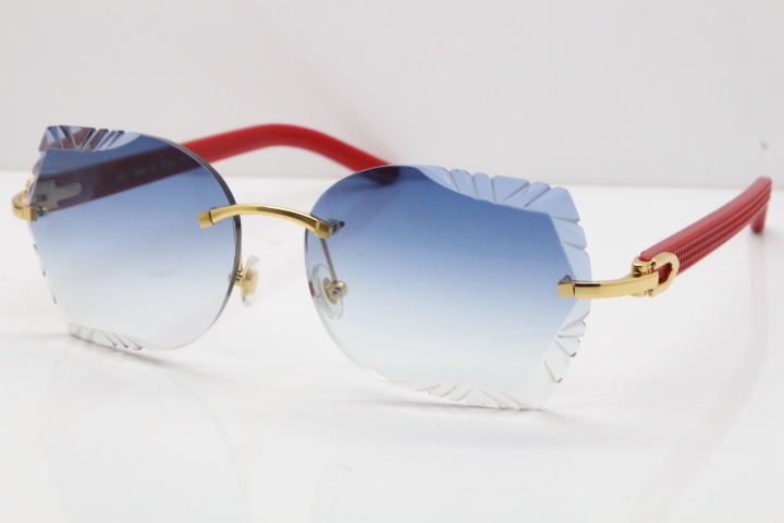 Red Aztec Arms Sunglasses In Gold Blue Lens